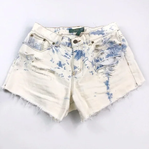 LRL RALPH LAUREN - Cut-off Ripped Shorts Sz4 Ins 3.5 - Picture 1 of 8